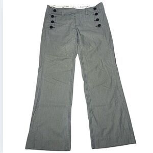 G1 Sailor Goods Women’s Size 4 Gray Sailor Pants Buttons Pinstripes Straight Leg